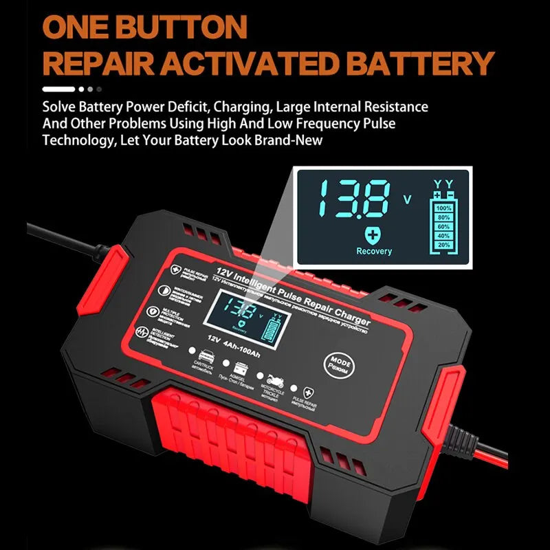 Car Battery Charger LCD Display